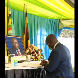 The AAYC Secretariate headed by the secretary General signed in the condolence book at the Tanzanian High Commission