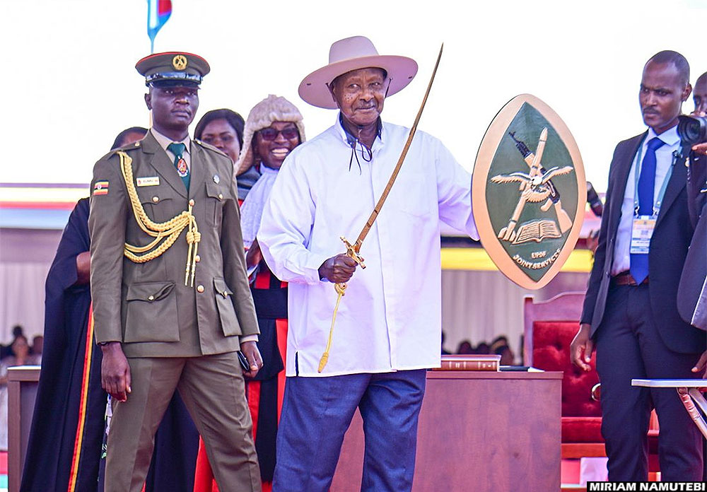 HE Yoweri Kaguta Museveni at the swearing ceremony Kololo
