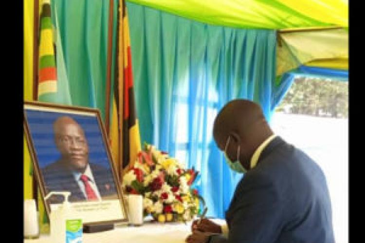 The AAYC Secretariate headed by the secretary General signed in the condolence book at the Tanzanian High Commission