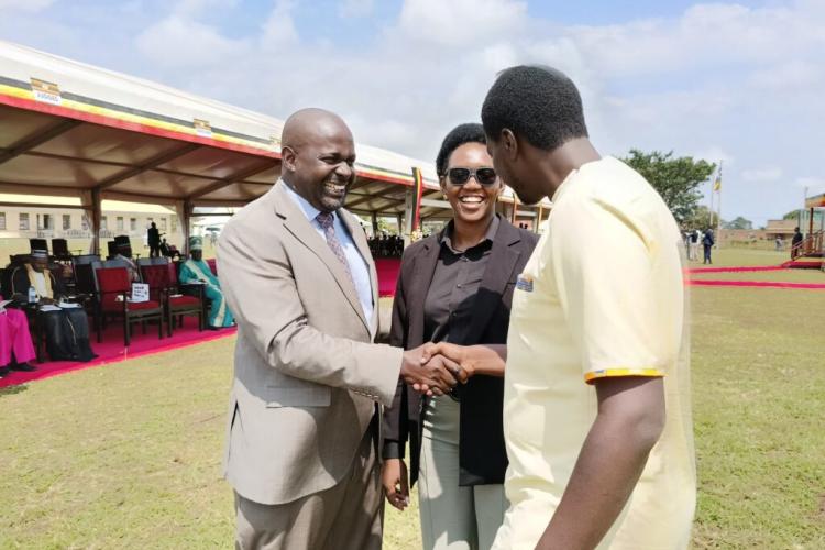 The secretary General, Mp Rugumayo Edson and Hon Phiona Nyamutoro at International Youth Day in Soroti District